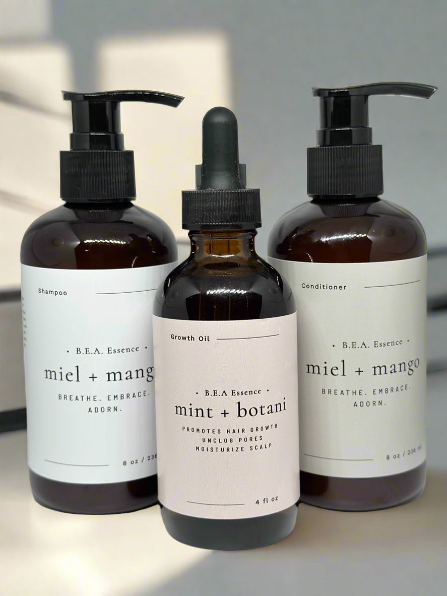 Trio Bundle | Hydrating Shampoo, Conditioner, Stimulating Growth Oil
