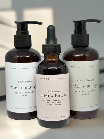Trio Bundle | Hydrating Shampoo, Conditioner, Stimulating Growth Oil